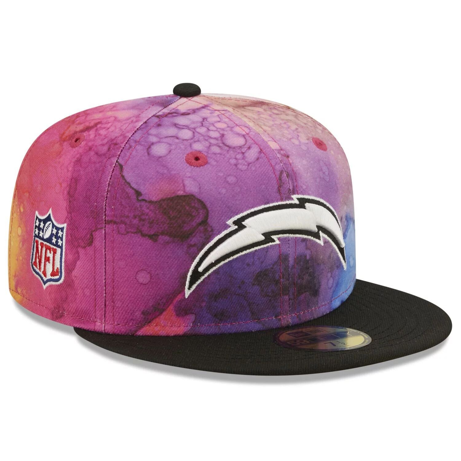 

Мужская облегающая шляпа New Era Pink/Black Los Angeles Chargers 2022 NFL Crucial Catch 59FIFTY