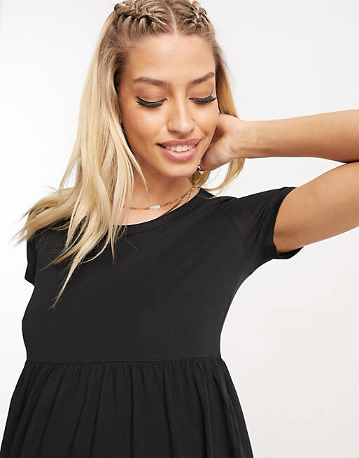 

Черное платье-футболка мини Mamalicious Maternity