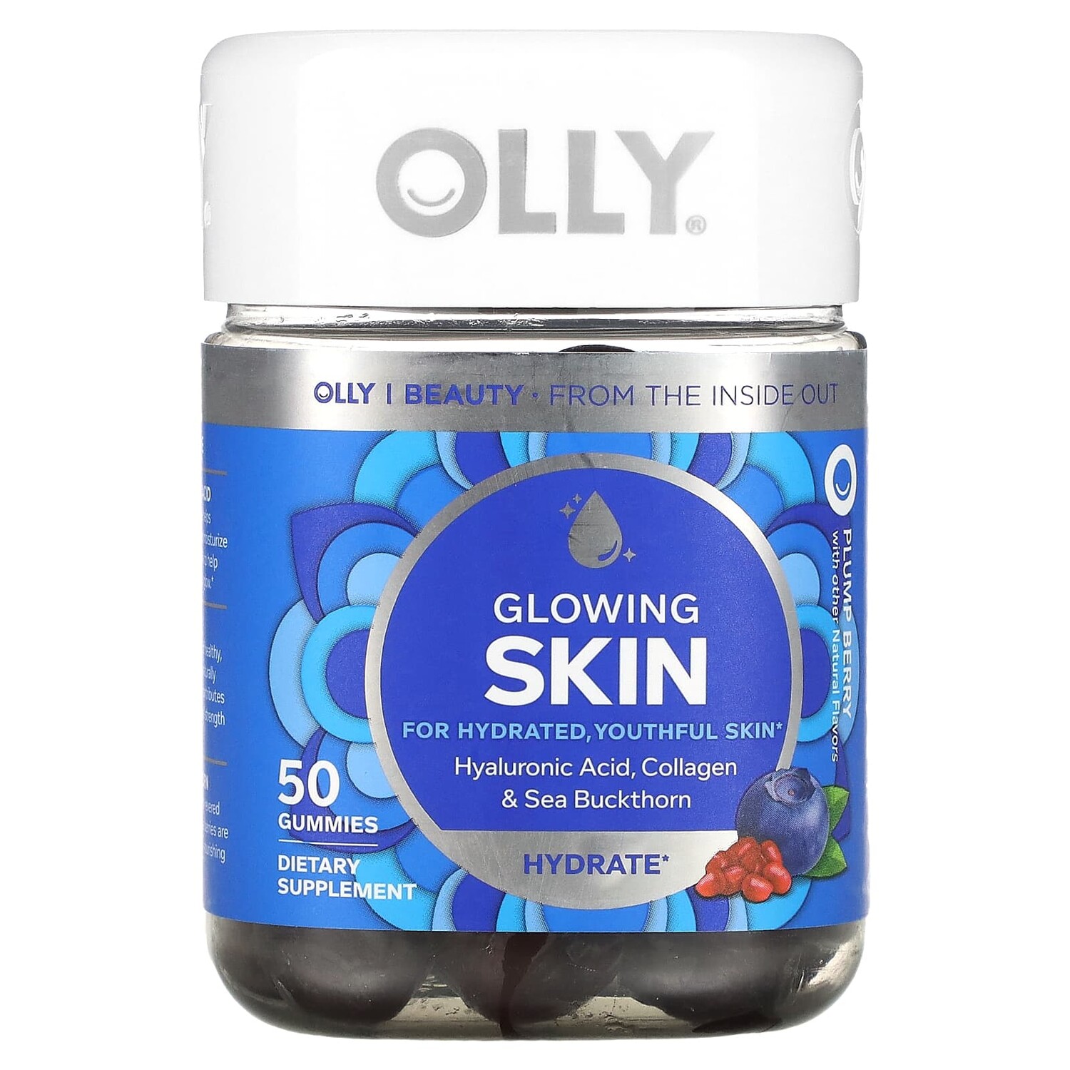 

Glowing Skin, пухлые ягоды, 50 жевательных таблеток, OLLY