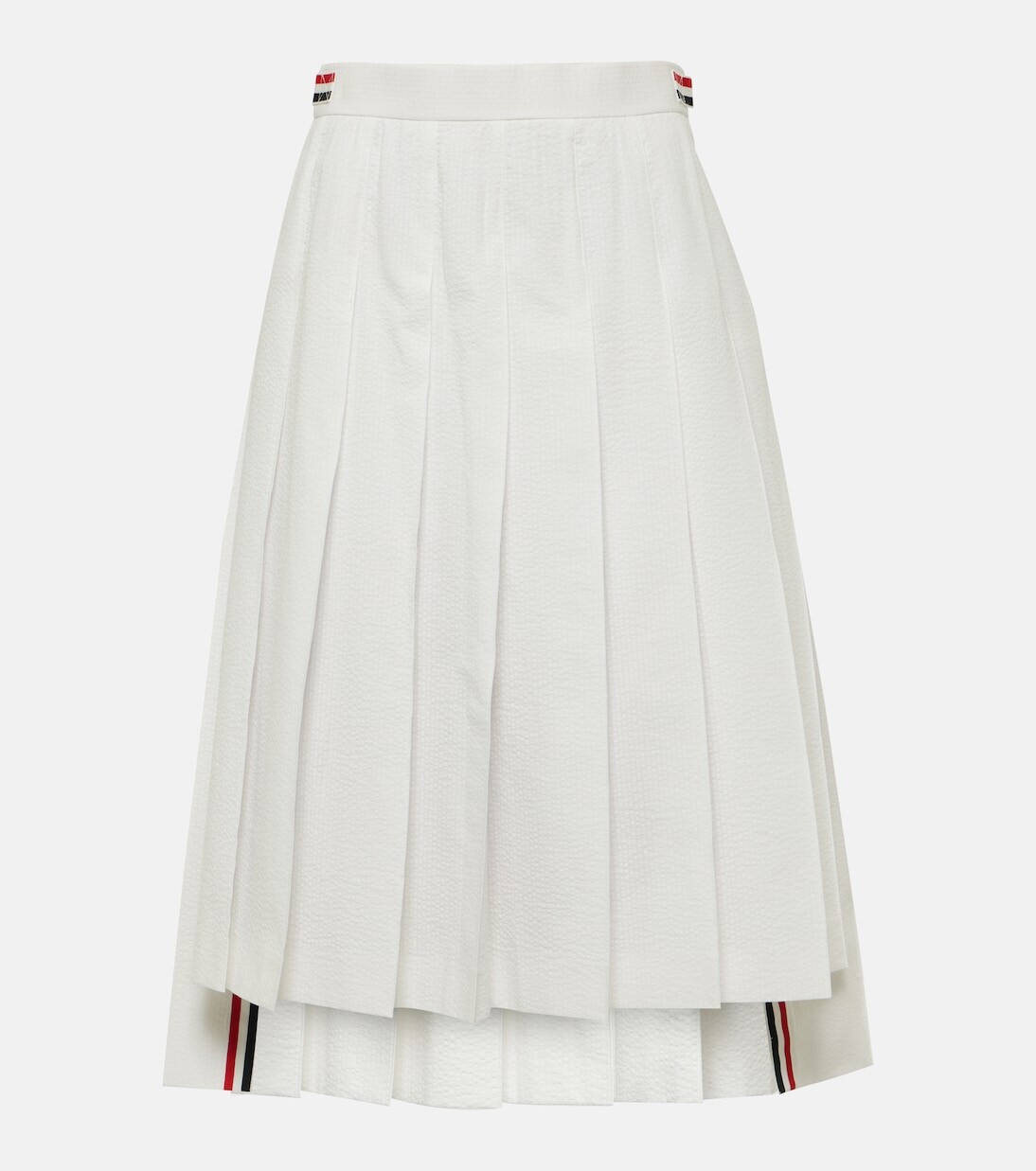 

Юбка миди из хлопка со складками rwb stripe Thom Browne, белый