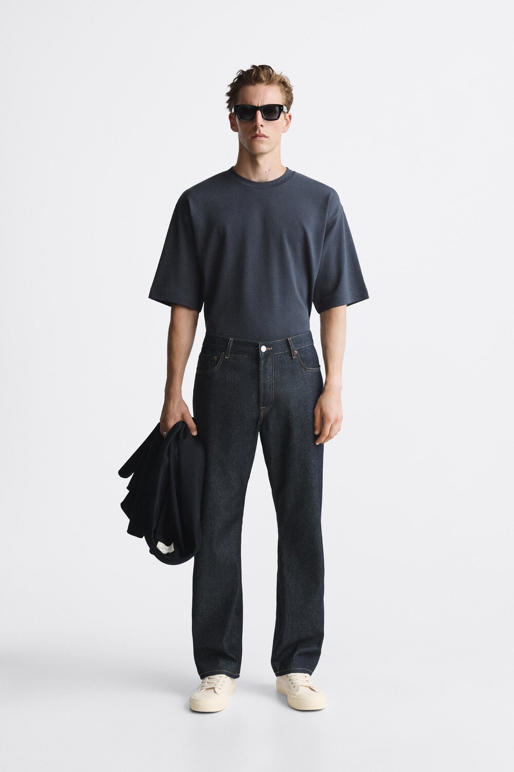 

Мягкая футболка Zara, темный антрацит, Черный