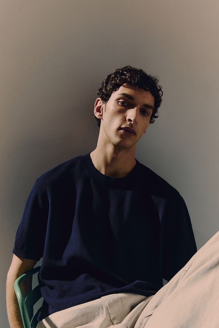 

Футболка из пике стандартного кроя H&M, синий