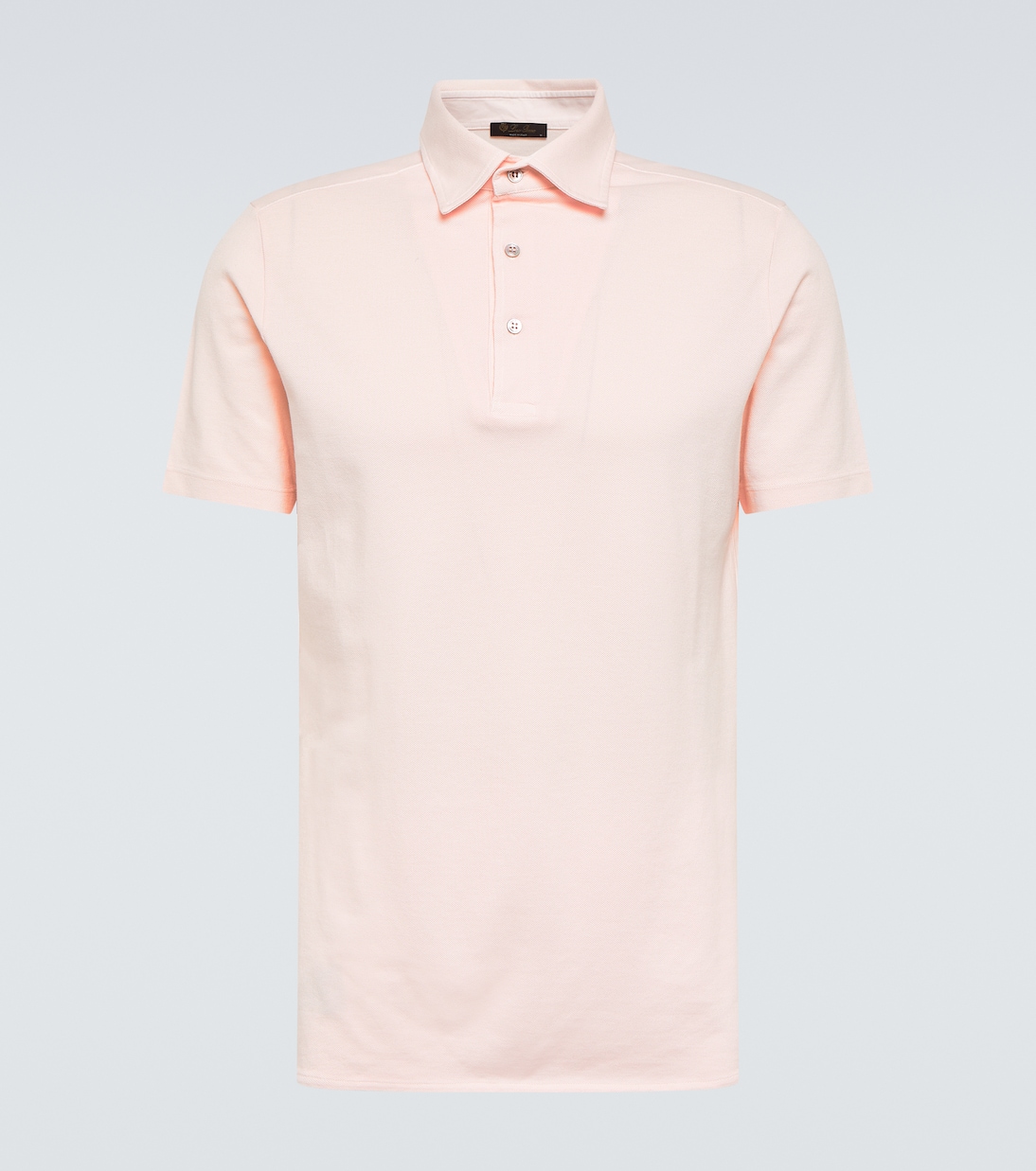 Рубашка-поло из хлопкового пике Loro Piana, розовый