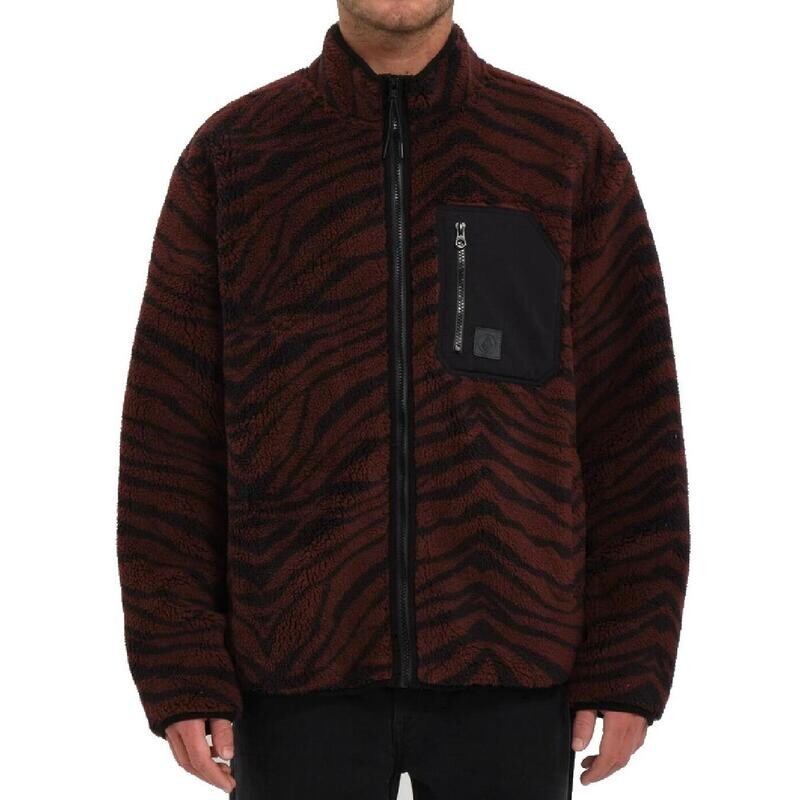 

Флисовая куртка Volcom Muzzer Fuzzar Zip Sherpa толстовка коричневая