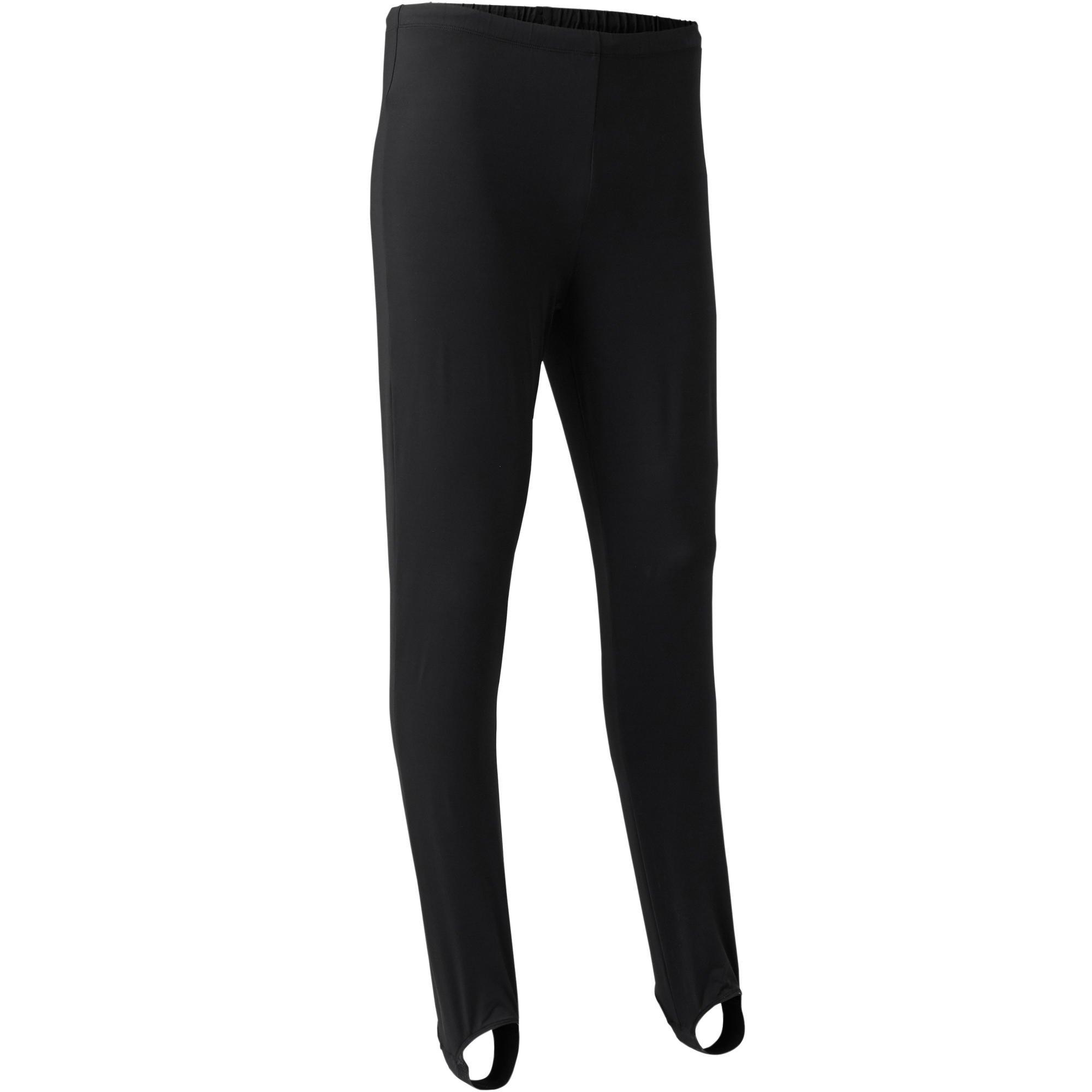 Брюки для спортзала со штрипками Domyos, черный toptop чёрные брюки со штрипками toptop