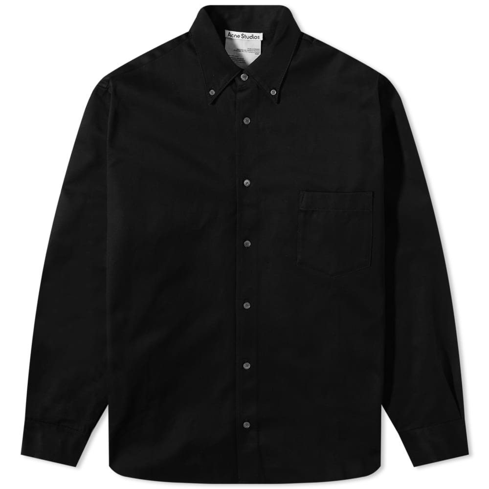 Acne Studios Odrox Хлопковая твиловая рубашка, черный хлопковая верхняя рубашка acne studios белый