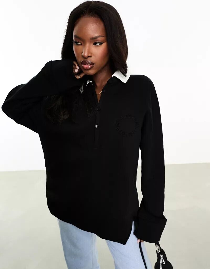 

Черный свитшот для регби ASOS Weekend Collective