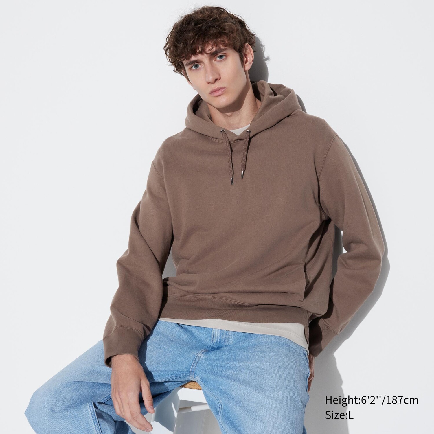 

Пуловер Uniqlo с капюшоном, коричневый