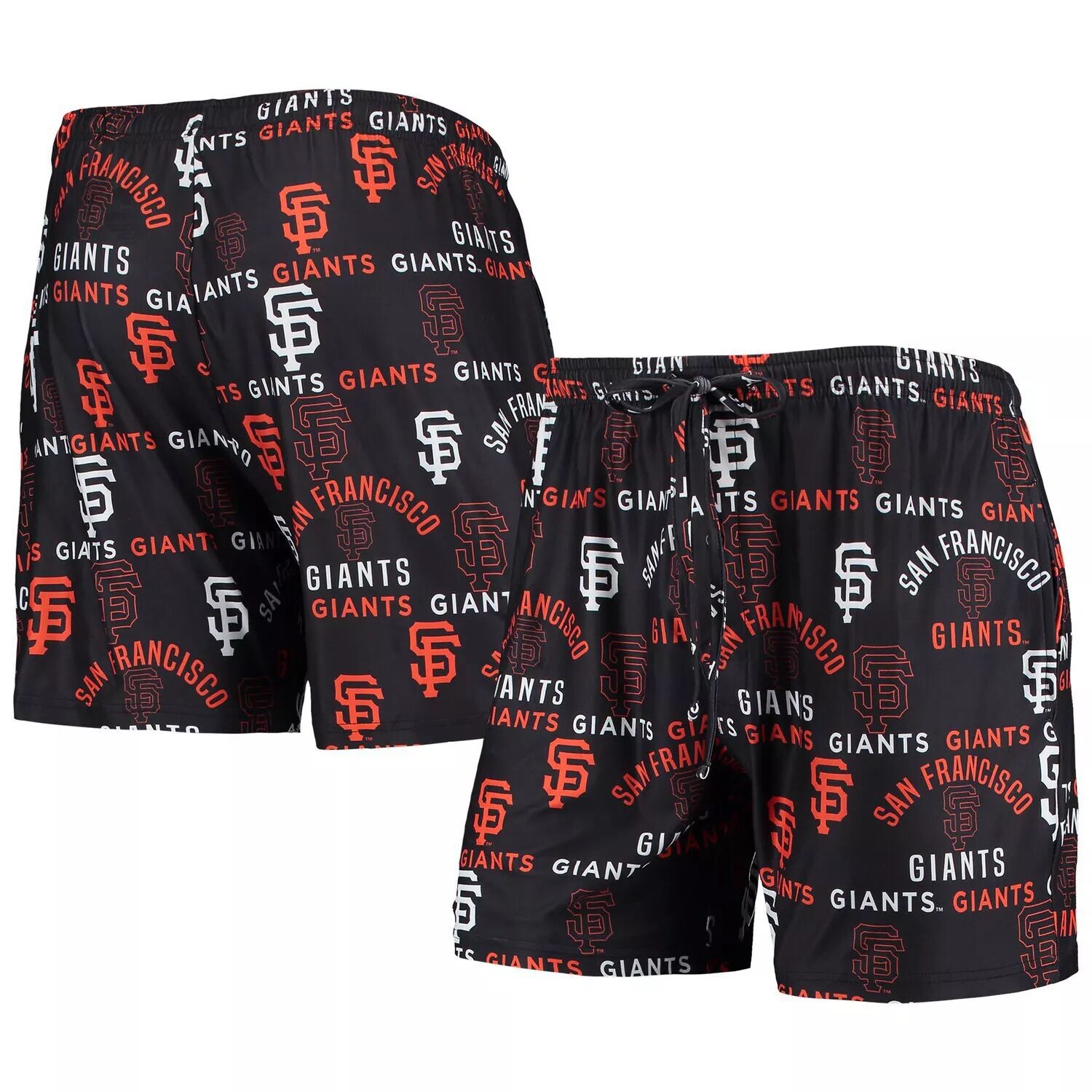 

Мужские спортивные черные шорты San Francisco Giants Flagship со сплошным принтом и джемами для мужчин Concepts Sport