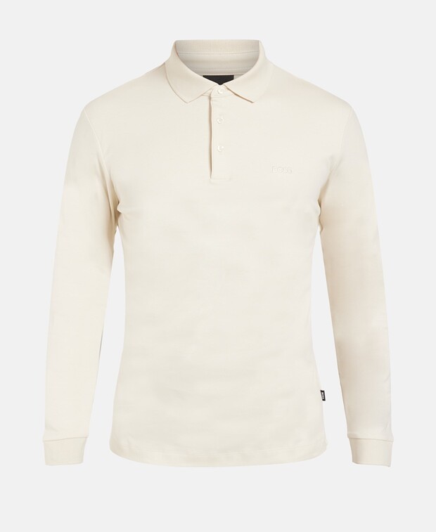 

Рубашка поло с длинными рукавами Boss Black, миндальный