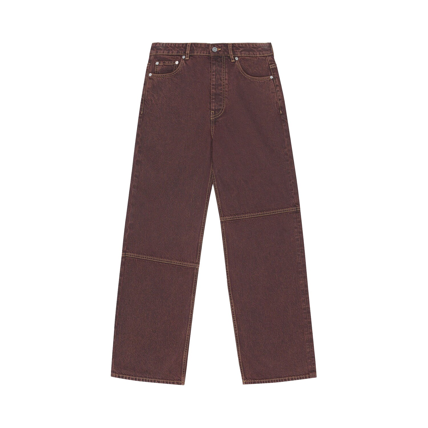 

Джинсы GANNI Overdyed Bleach Denim Izey Shaved Chocolate
