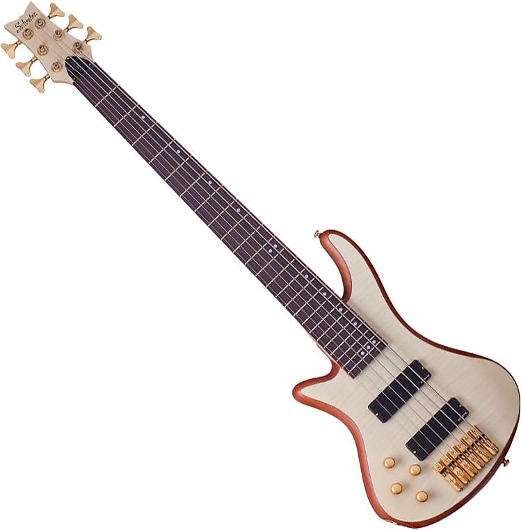 Басс гитара Schecter Stiletto Custom-6 Left-Handed Electric Bass Gloss Natural schecter dug pinnick dp 12 lh 12 струнная электрическая бас гитара для левшей с чехлом