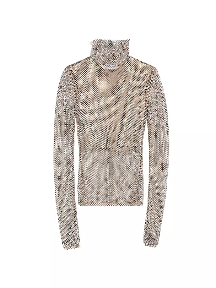 

Сетчатая водолазка со стразами Sportmax, цвет nudo