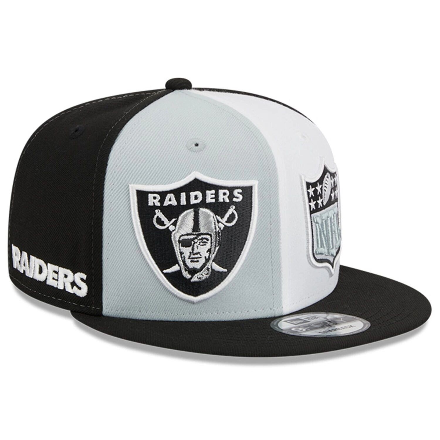 

Мужская кепка New Era серо-черная Las Vegas Raiders 2023 Sideline 9FIFTY Snapback