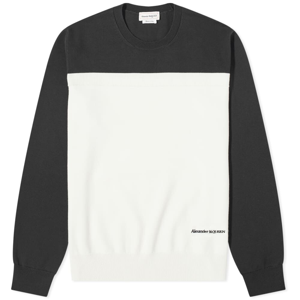 

Вязаный вязанный логотип с цветными блоками Alexander McQueen, черный