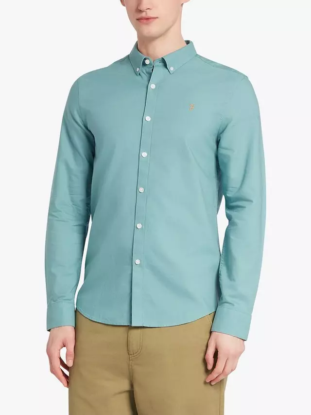 

Рубашка Farah Brewer Long, цвет brook/blue