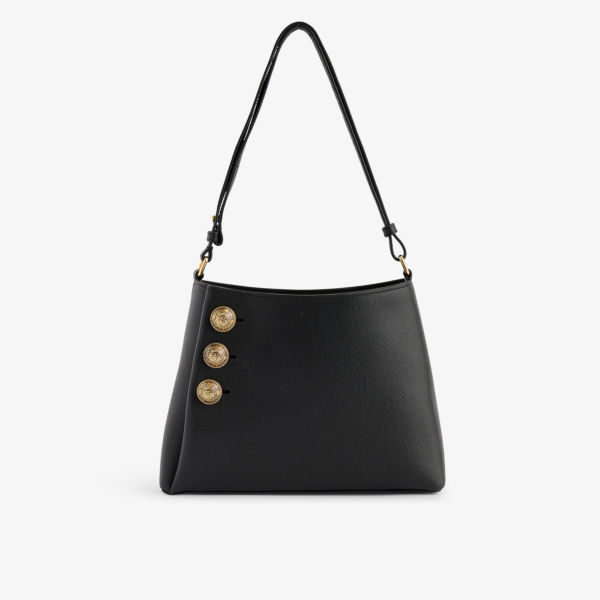 Кожаная сумка-тоут с эмблемой Balmain, цвет noir