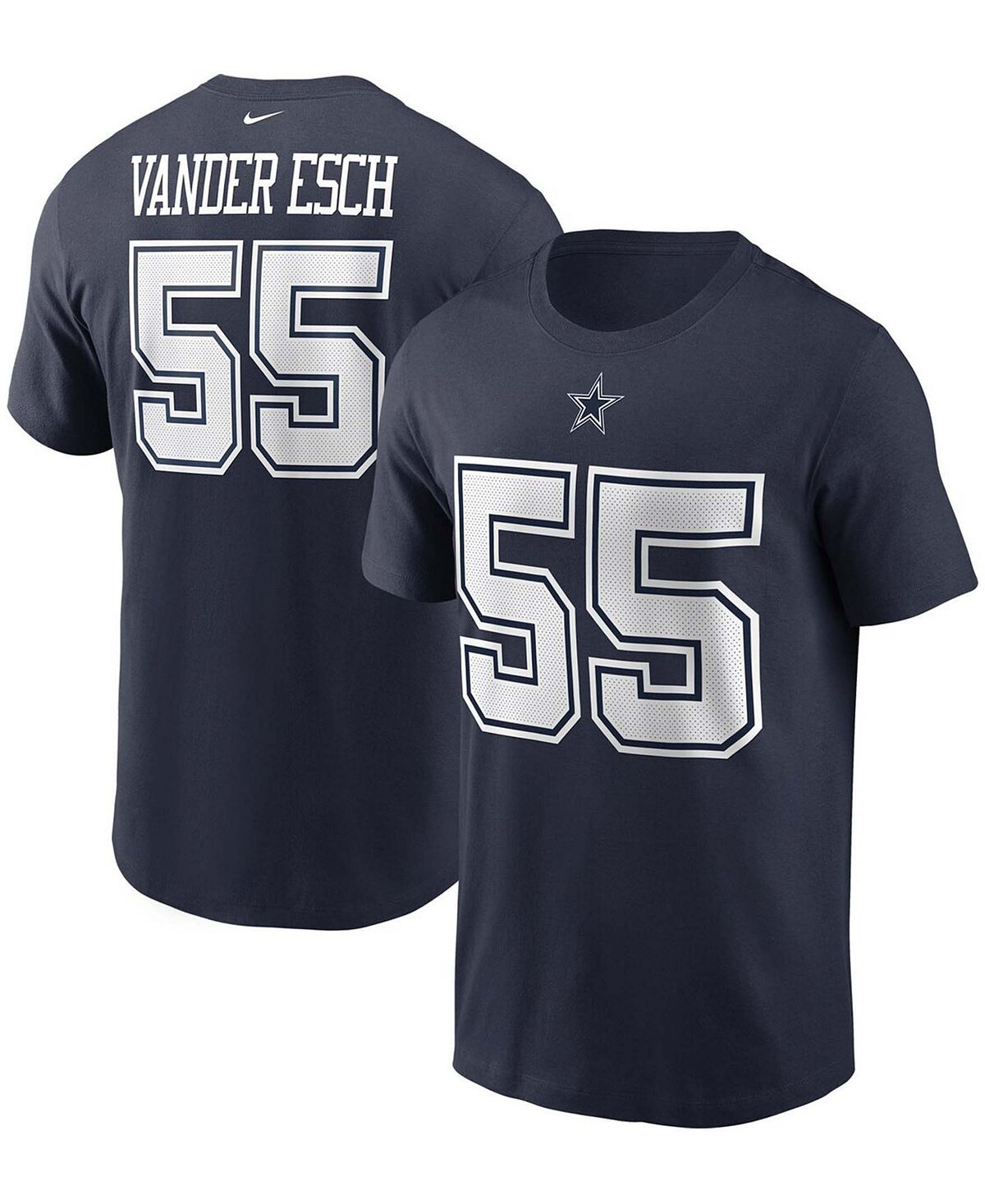

Мужская темно-синяя футболка с именем и номером Leighton Vander Esch Dallas Cowboys Nike, Синий
