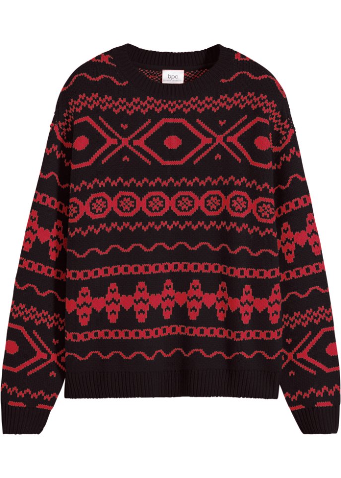 Норвежский свитер с высоким воротником Bpc Bonprix Collection, черный