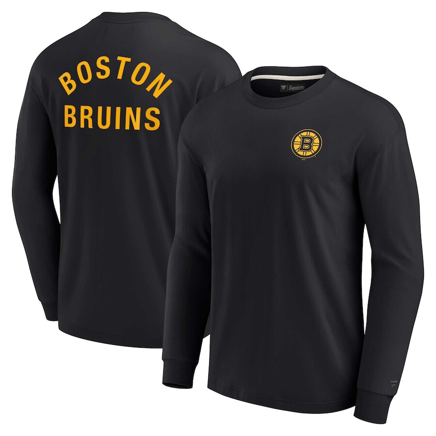 

Футболка с длинным рукавом Fanatics Signature Boston Bruins, черный