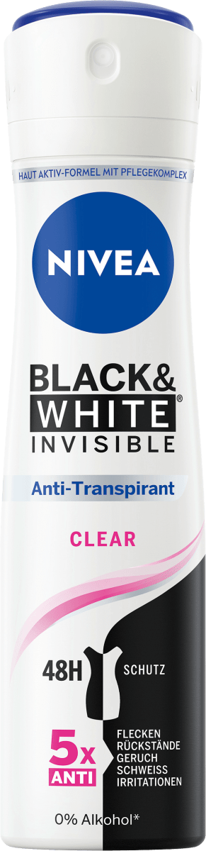 Антитранспирант Деоспрей Black Белый невидимый прозрачный 150 мл NIVEA