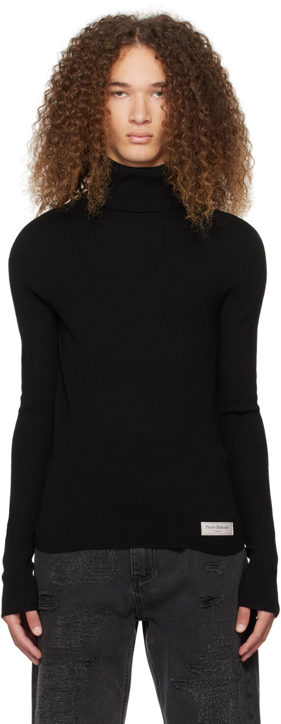 

Черная водолазка из ПБ Balmain