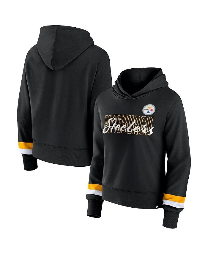 

Женский черный пуловер с капюшоном с логотипом Pittsburgh Steelers Fanatics, черный