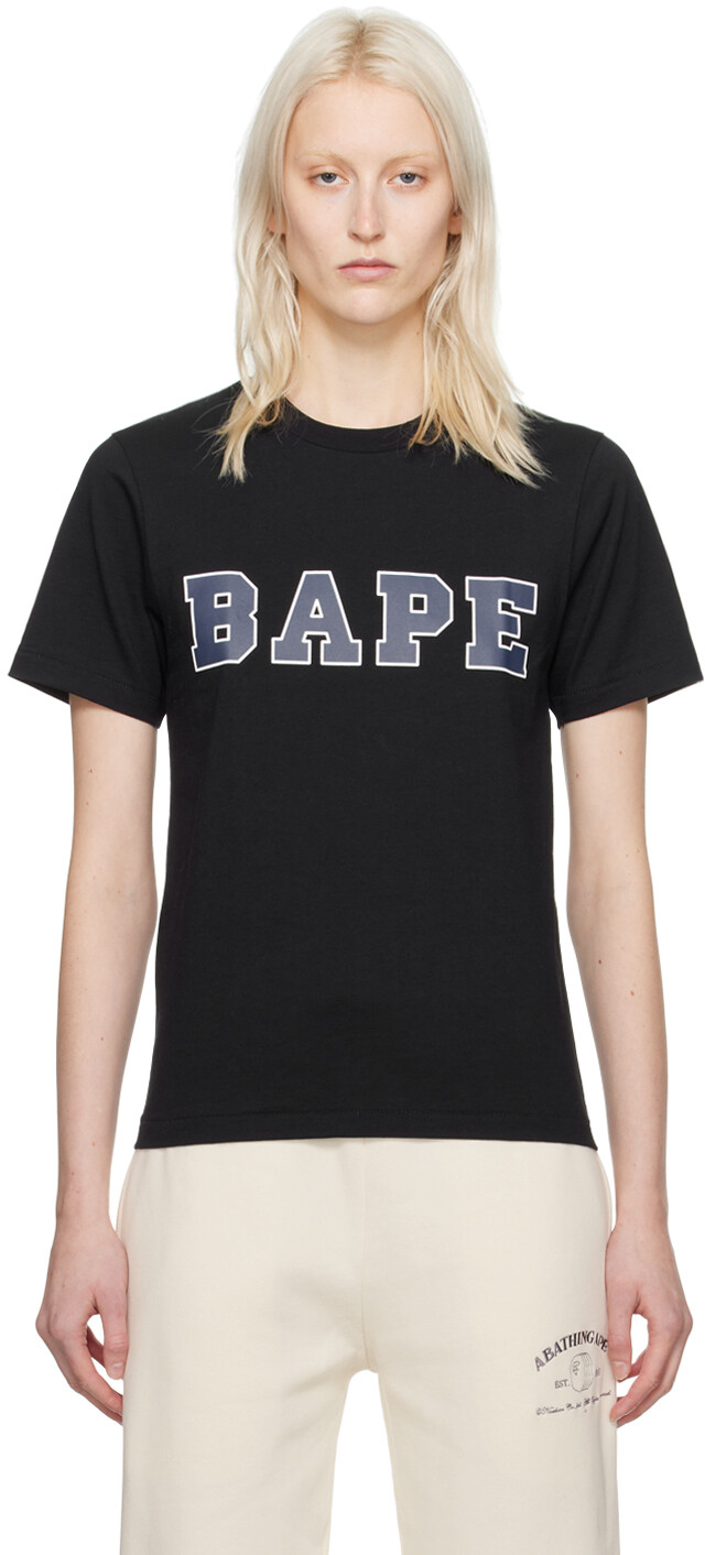 

Черная футболка с принтом Bape
