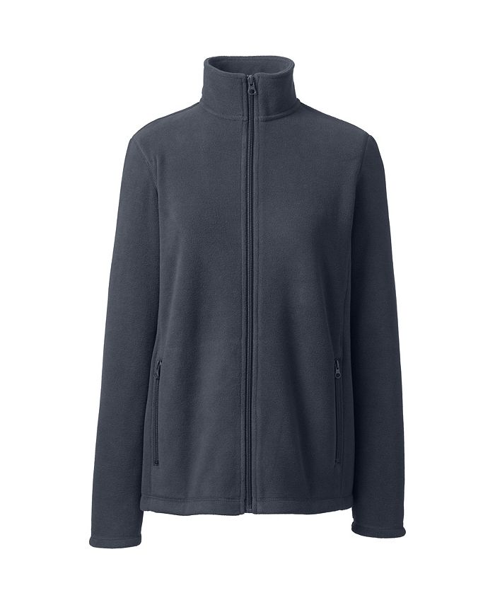 цена Женская флисовая куртка средней плотности с молнией во всю длину Lands' End, серый