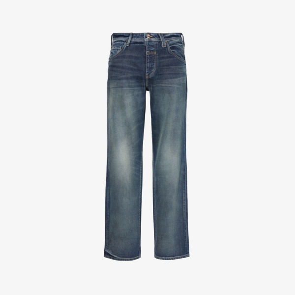 Прямые джинсы прямого кроя из эластичного денима с выцветшим эффектом Vayder, цвет sebastian