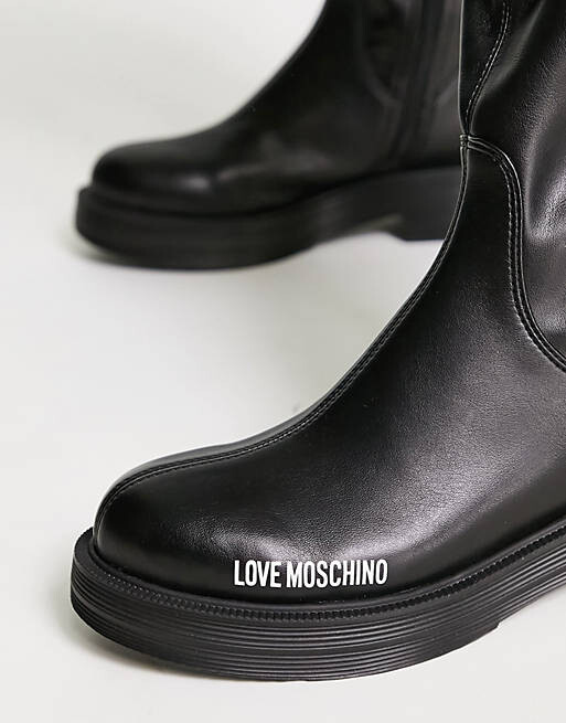 

Черные ботфорты с логотипом Love Moschino