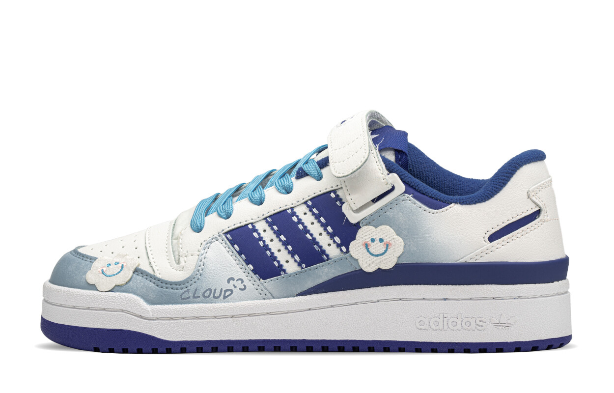 

Кроссовки adidas originals FORUM Skateboarding Shoes Unisex Low-top White/blue, синий/белый