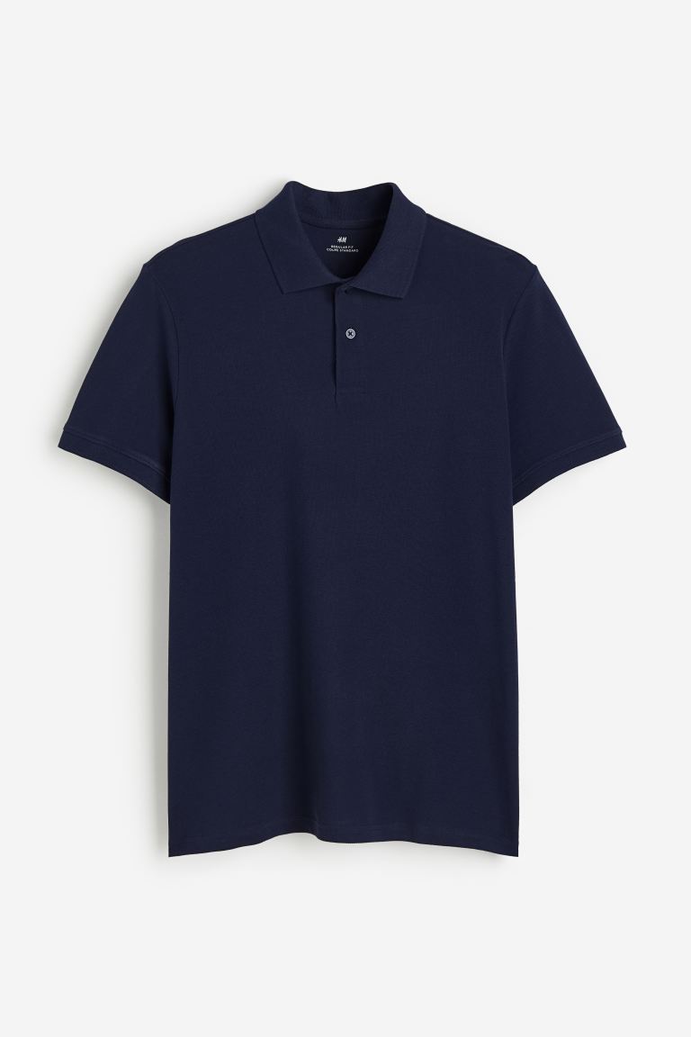 Рубашка из пике обычного кроя H&M, синий