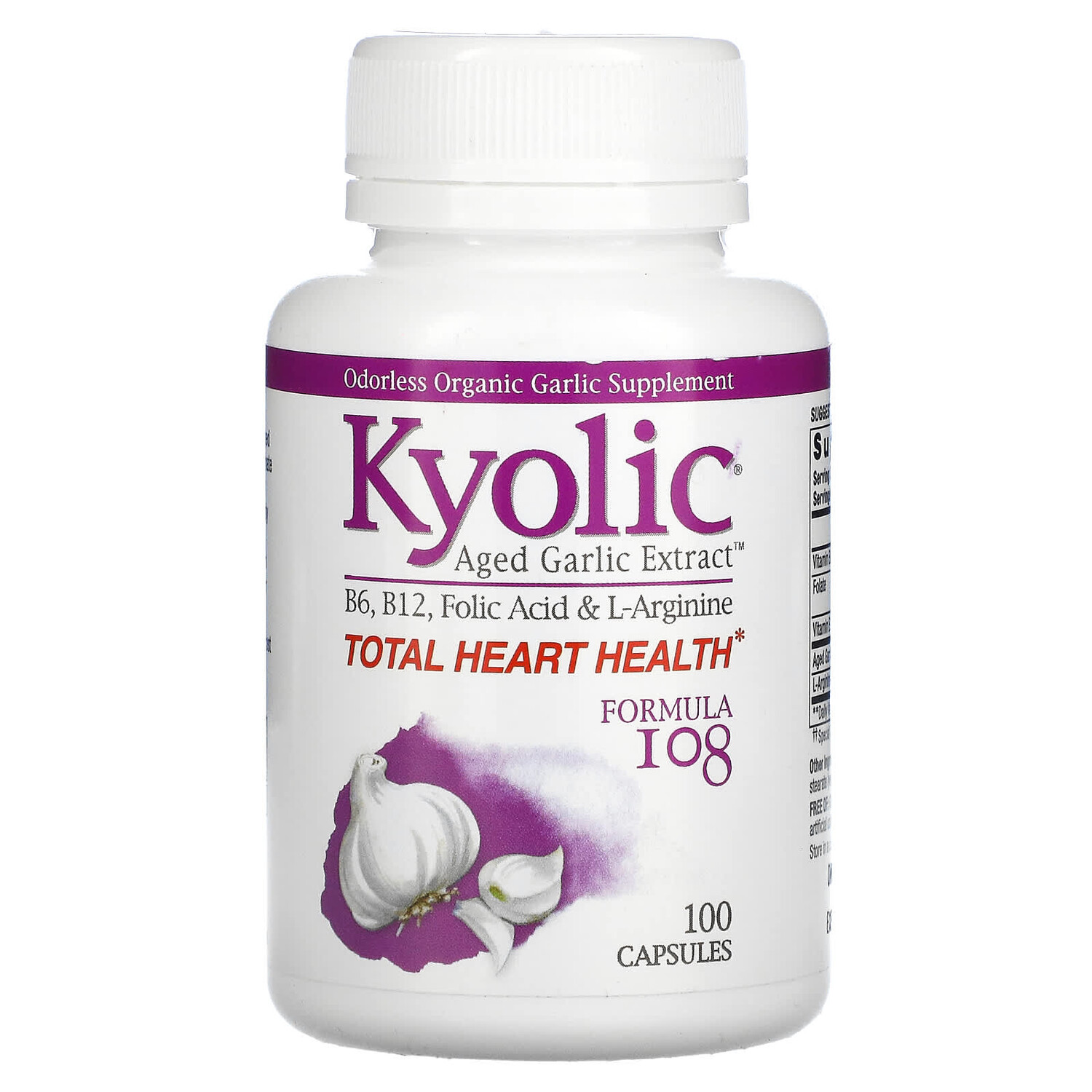 

Aged Garlic Extract, формула 108, 100 капсул, Kyolic