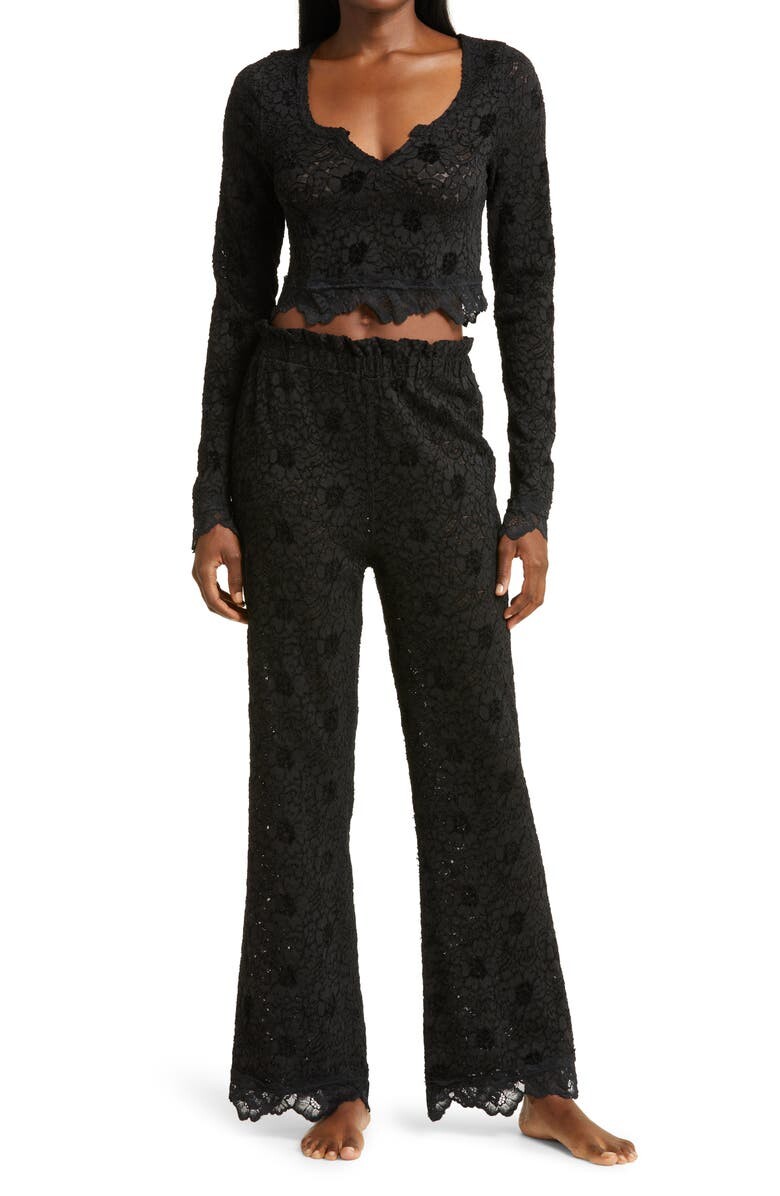 

Кружевная пижама Cloud Ride FREE PEOPLE, черный