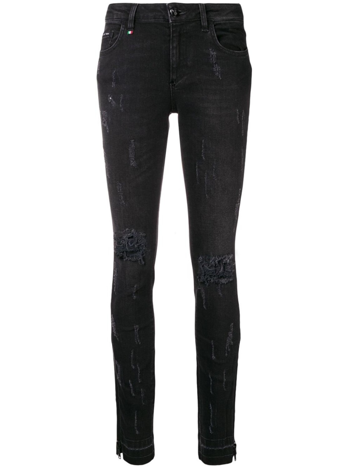 

Philipp Plein distressed skinny jeans, черный