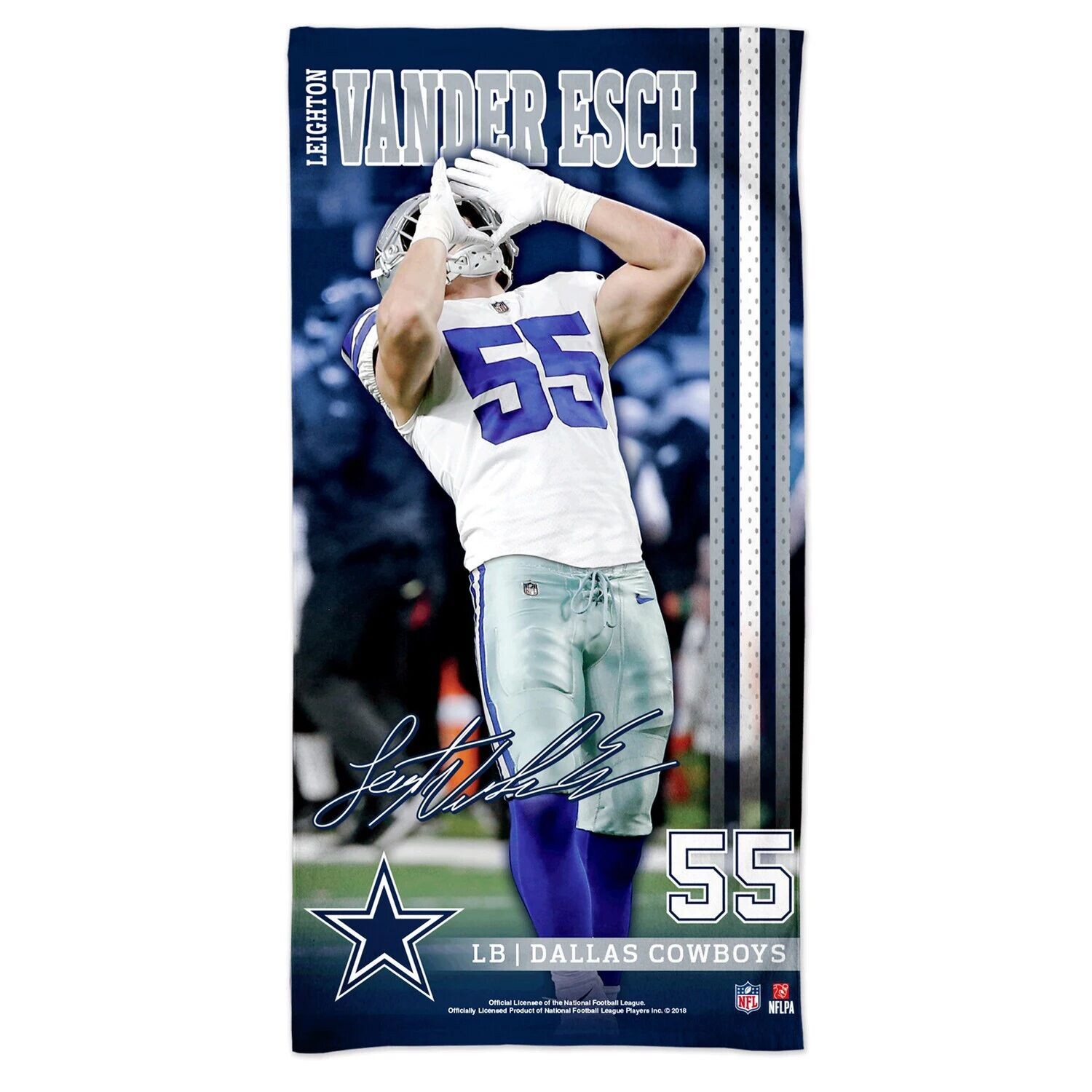 

WinCraft Leighton Vander Esch Dallas Cowboys Пляжное полотенце Spectra Player 30 x 60 дюймов