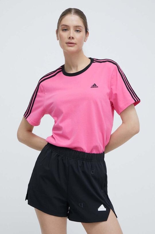 

Хлопковая футболка adidas, розовый