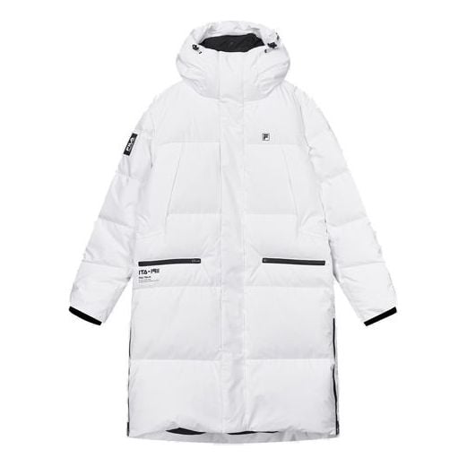 цена Пуховик FILA Sports mid-length Woven hooded down Jacket White, белый