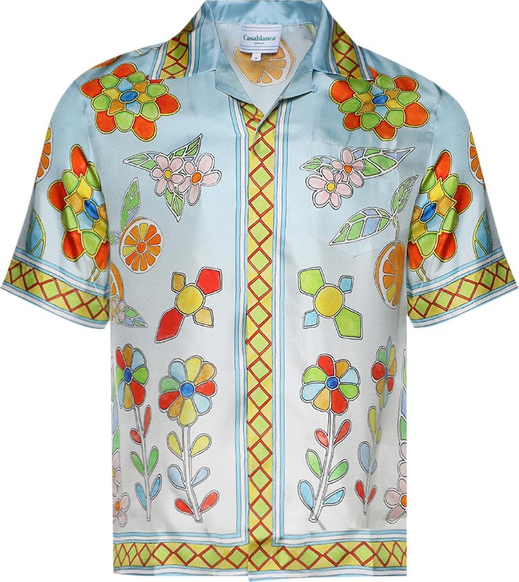 Рубашка Casablanca Cuban Collar Short-Sleeve 'Yoruba Flowers', разноцветный рубашка casablanca cuban collar short sleeve heart monogram gradient разноцветный