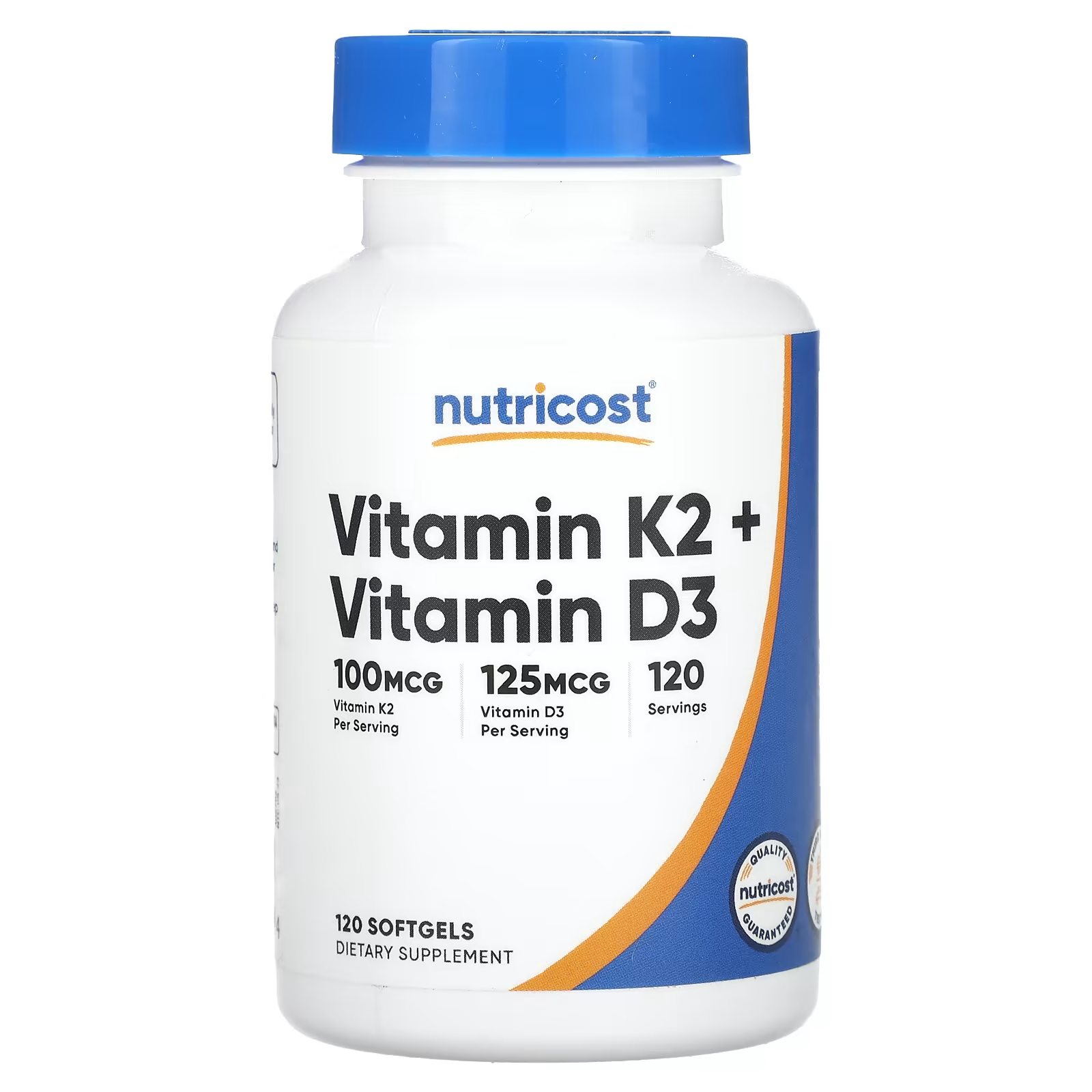Витамин K2 + Витамин D3 Nutricost, 120 таблеток витамин d3 k2 биосенергия 60 таблеток