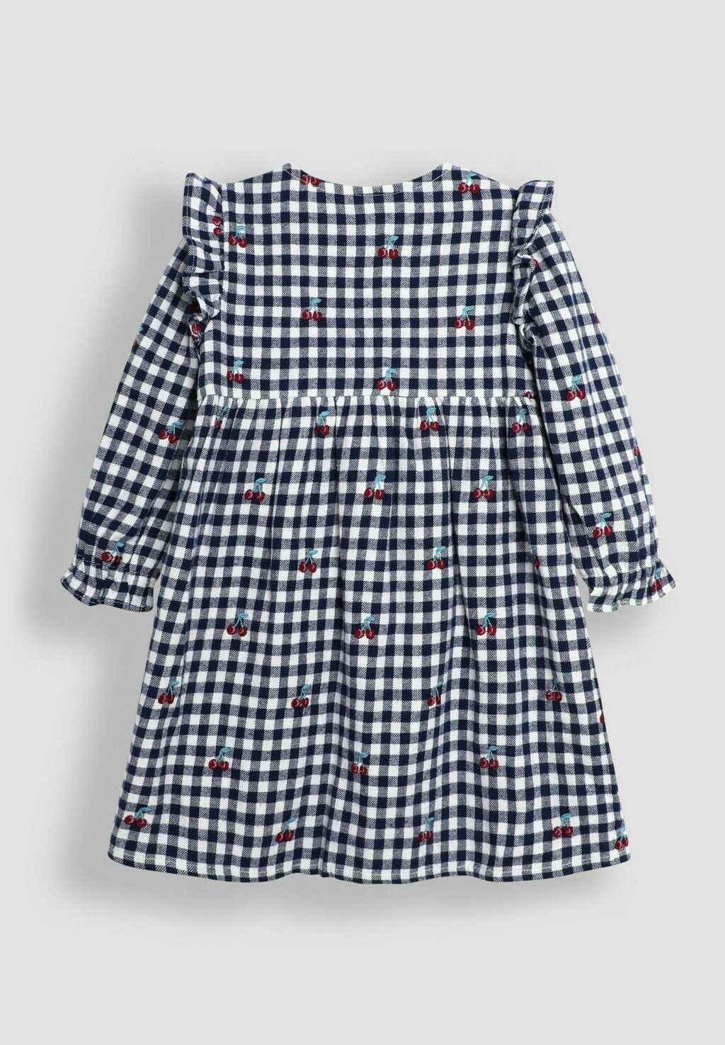 

Платье-рубашка CHERRY EMBROIDERED SMOCKED AND REGULAR FIT JoJo Maman Bébé, синий