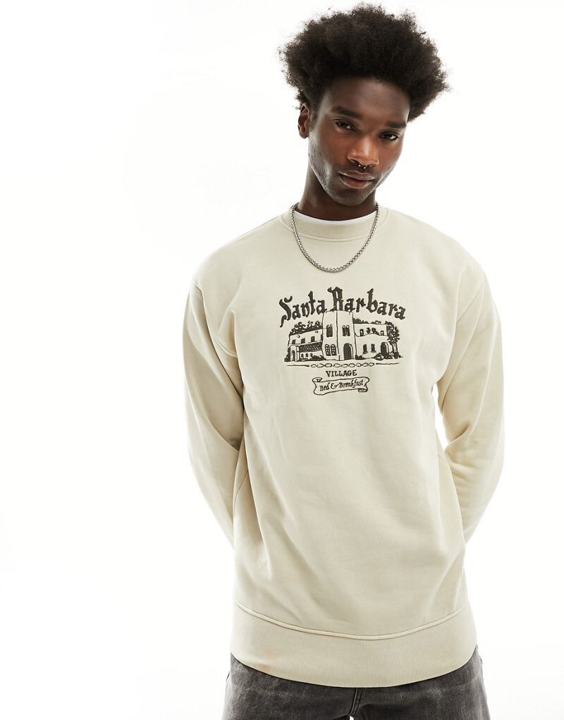 

Бежевый свитшот Pull&Bear Santa Barbara