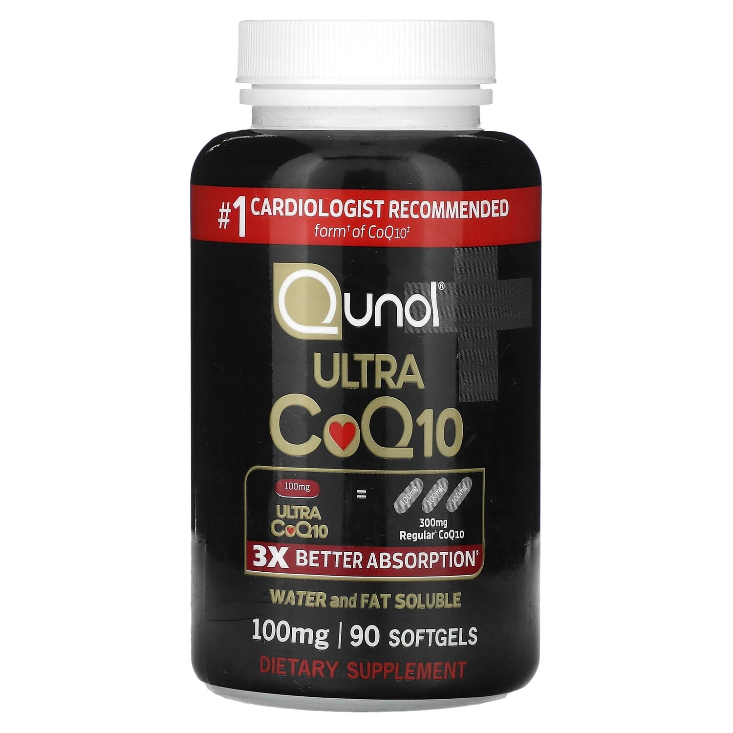 

Ultra CoQ10, 100 мг, 90 мягких таблеток, Qunol