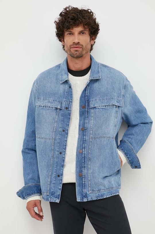 Джинсовая куртка Pepe Jeans, синий джинсовая куртка pepe jeans демисезон лето силуэт полуприлегающий карманы размер l синий