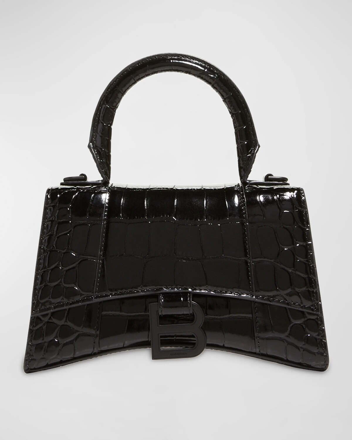 

Сумка Hourglass XS с тиснением под крокодила Balenciaga, цвет 1000 Black