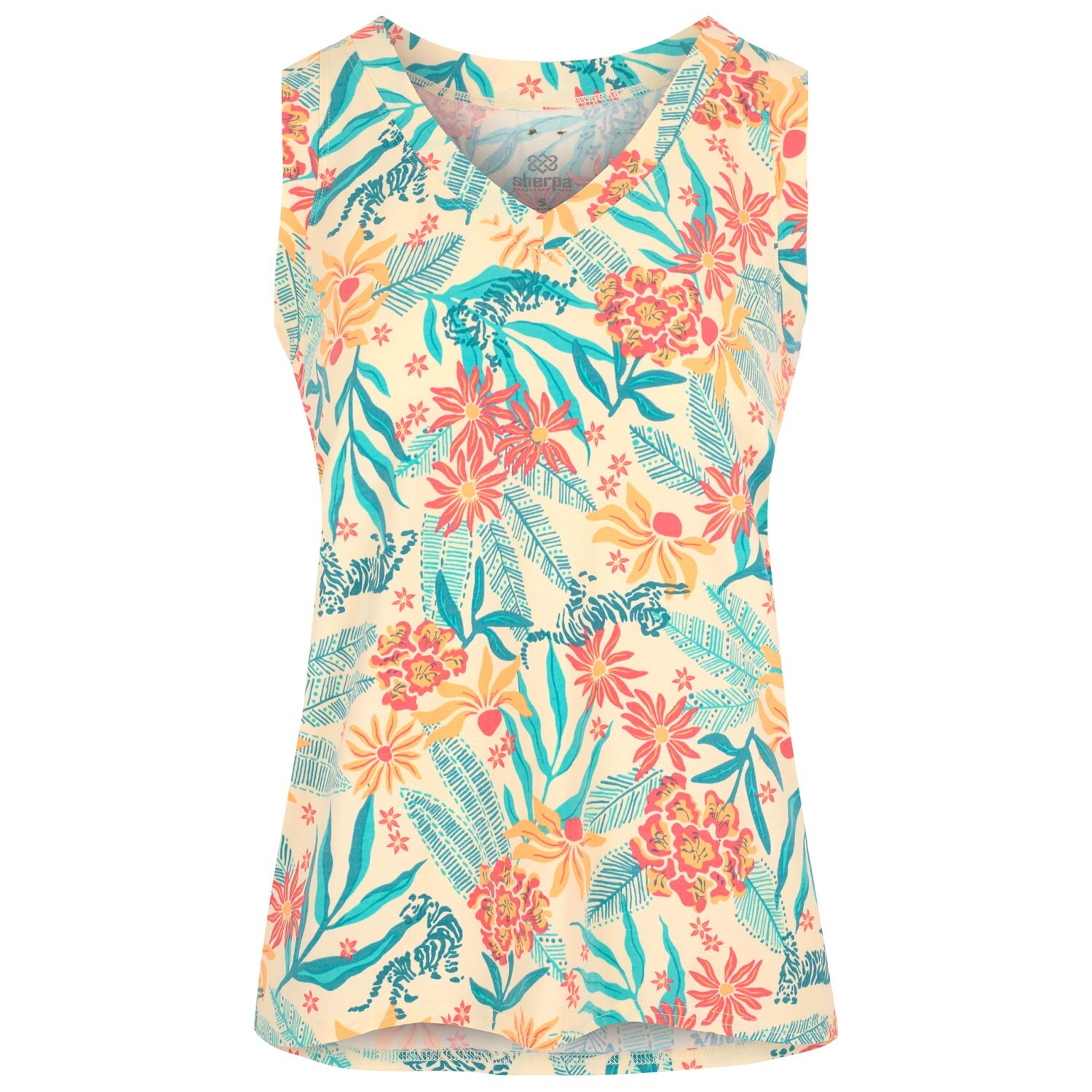 

Майка Sherpa Women's Neha V Neck Tank, цвет Peetho Tiger Floral
