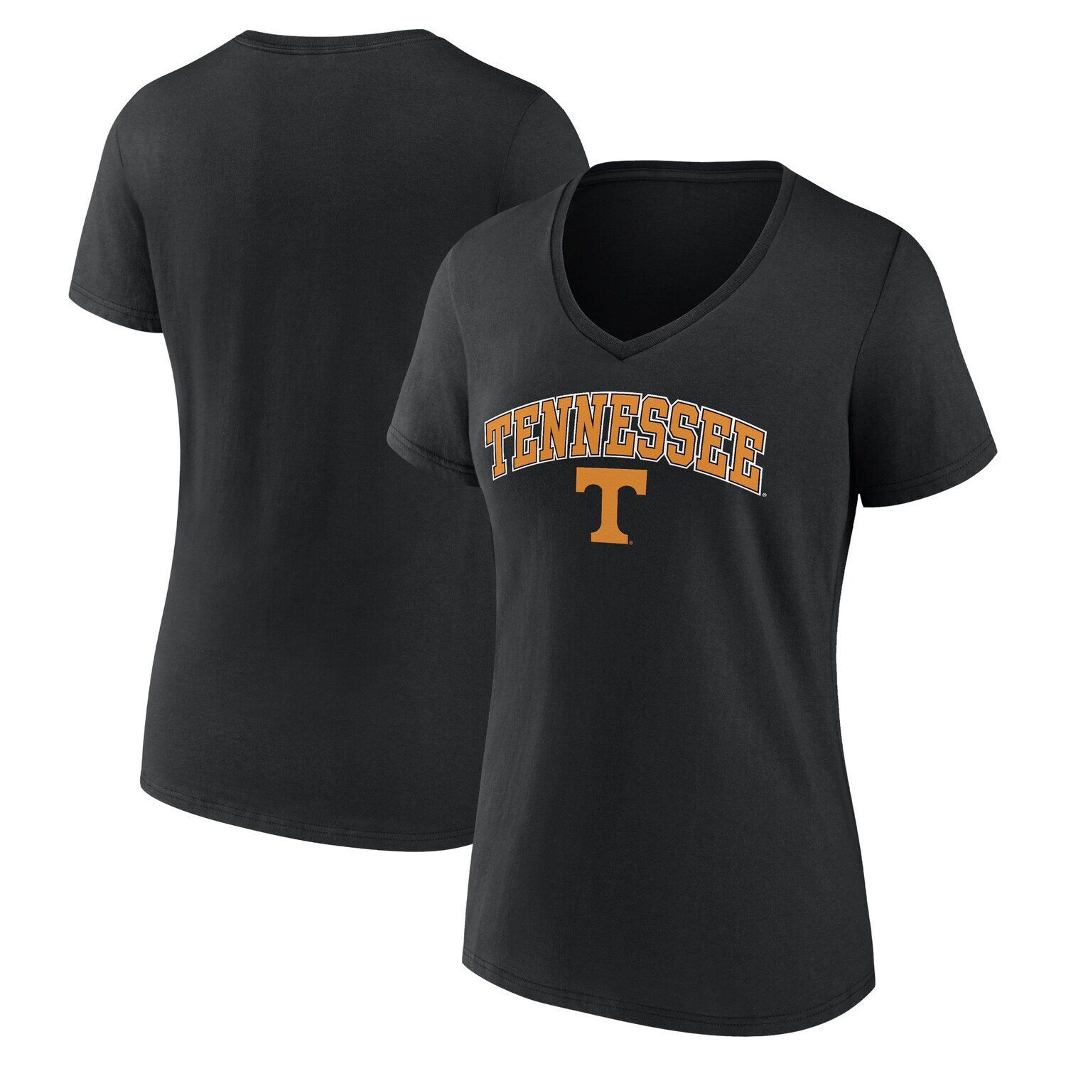 

Черная женская футболка Fanatics Tennessee Volunteers Evergreen Campus с v-образным вырезом Fanatics, Черный