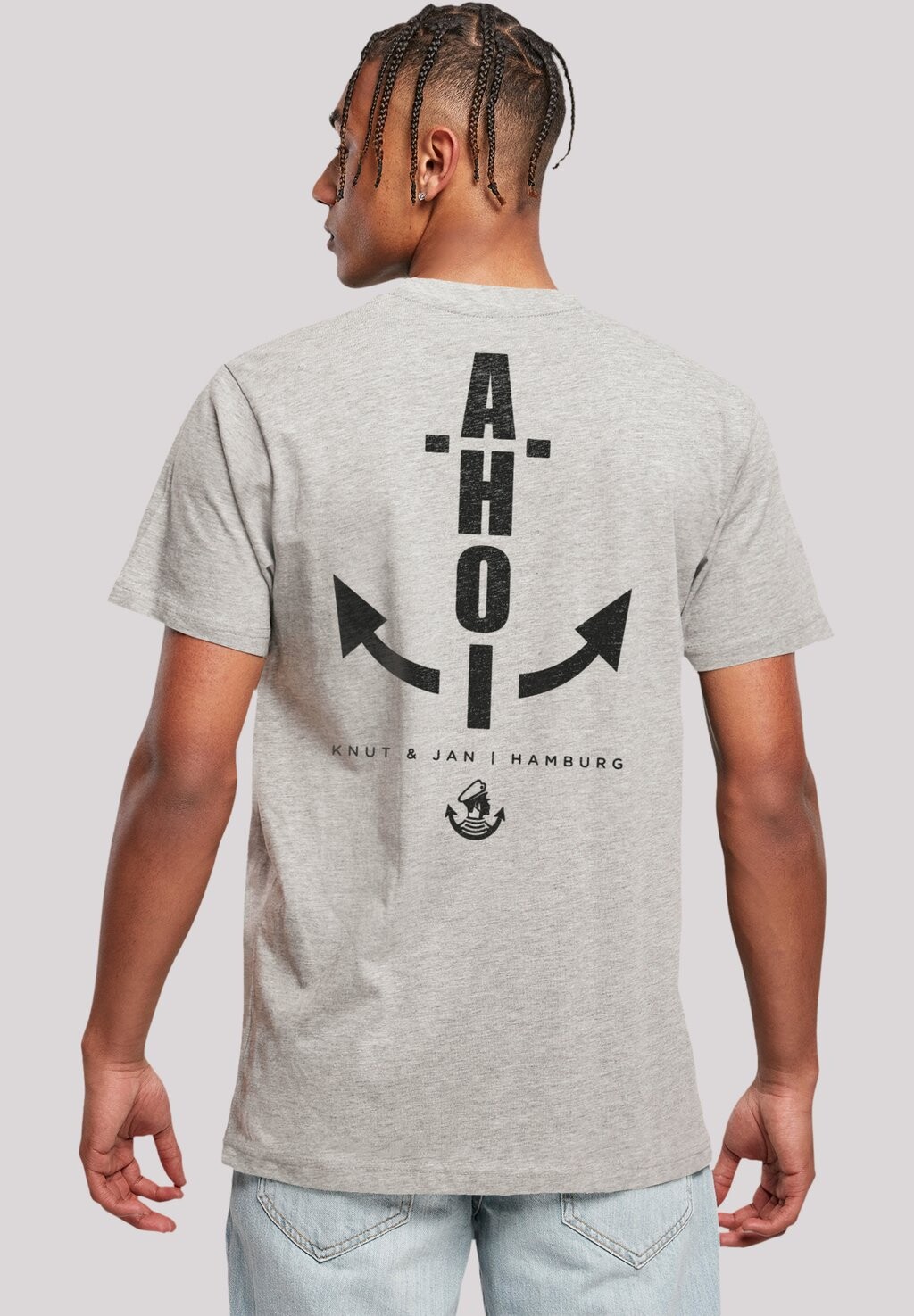 

Футболка с принтом AHOI KNUT JAN HAMBURG F4NT4STIC, цвет heather grey