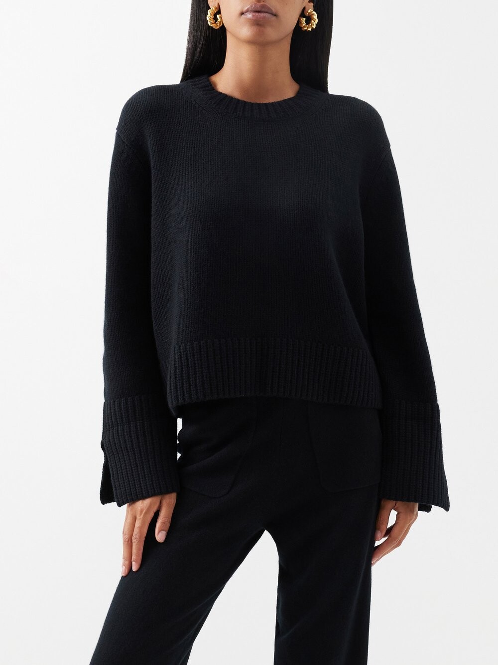 

Свитер из смесовой шерсти Allude, черный